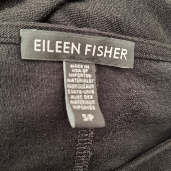 Eileen Fisher Solid Black Viscose Knit Round Neck Dress with Pockets Small S - Picture 10 of 10